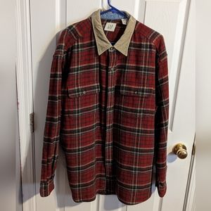 Plaid wool shirt w/ corduroy collar by the Gap
